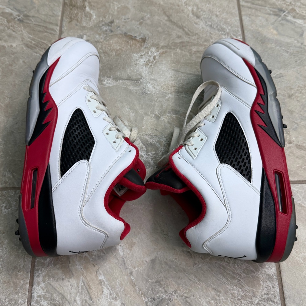Air Jordan Retro 5 Low Fire Red Custom Men's Golf Shoes - Picture 5 of 7